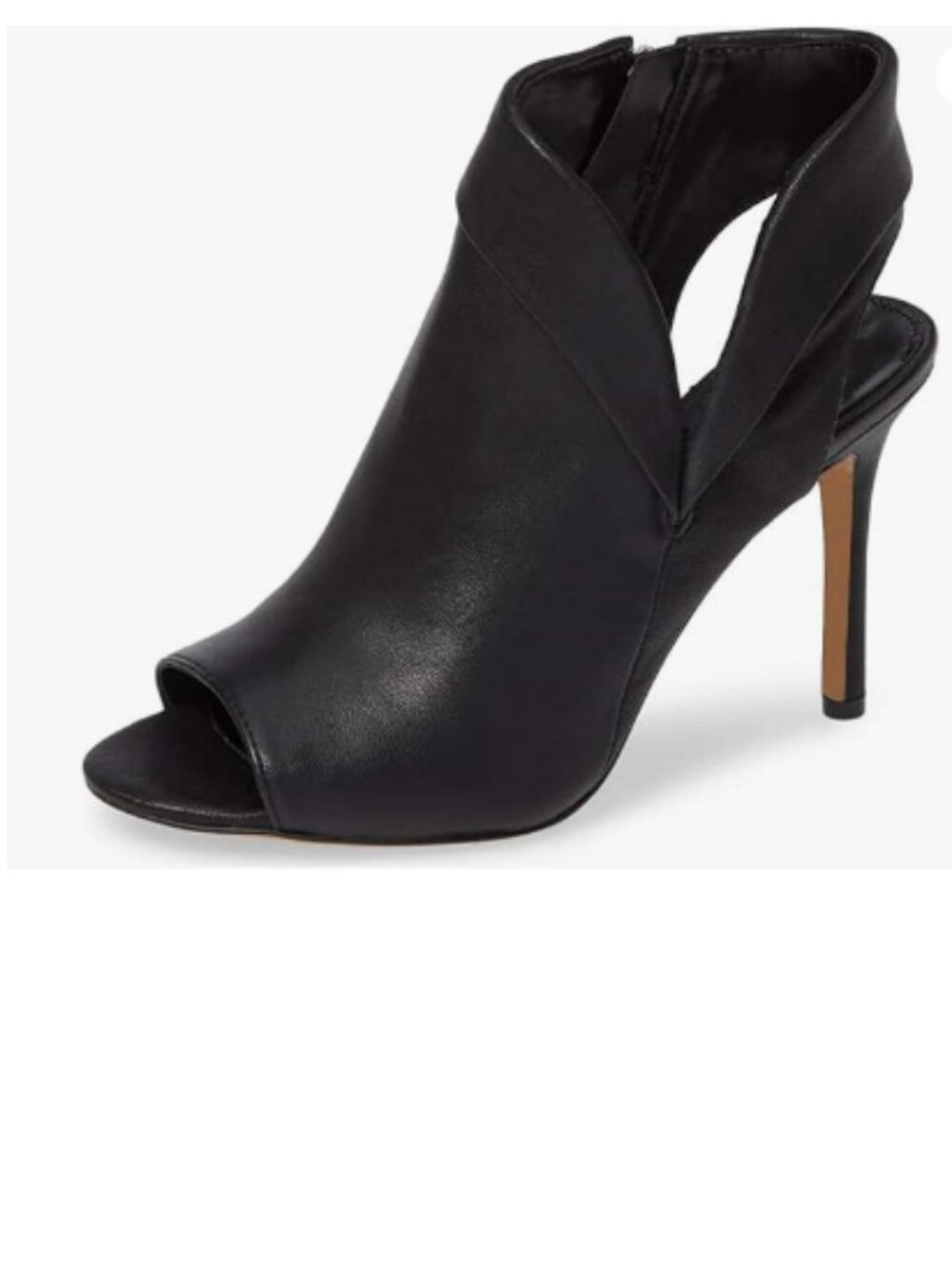 YDN Black Peep Toe High Heel Short Booties Cutout Slingback Side Zipper Shoes
